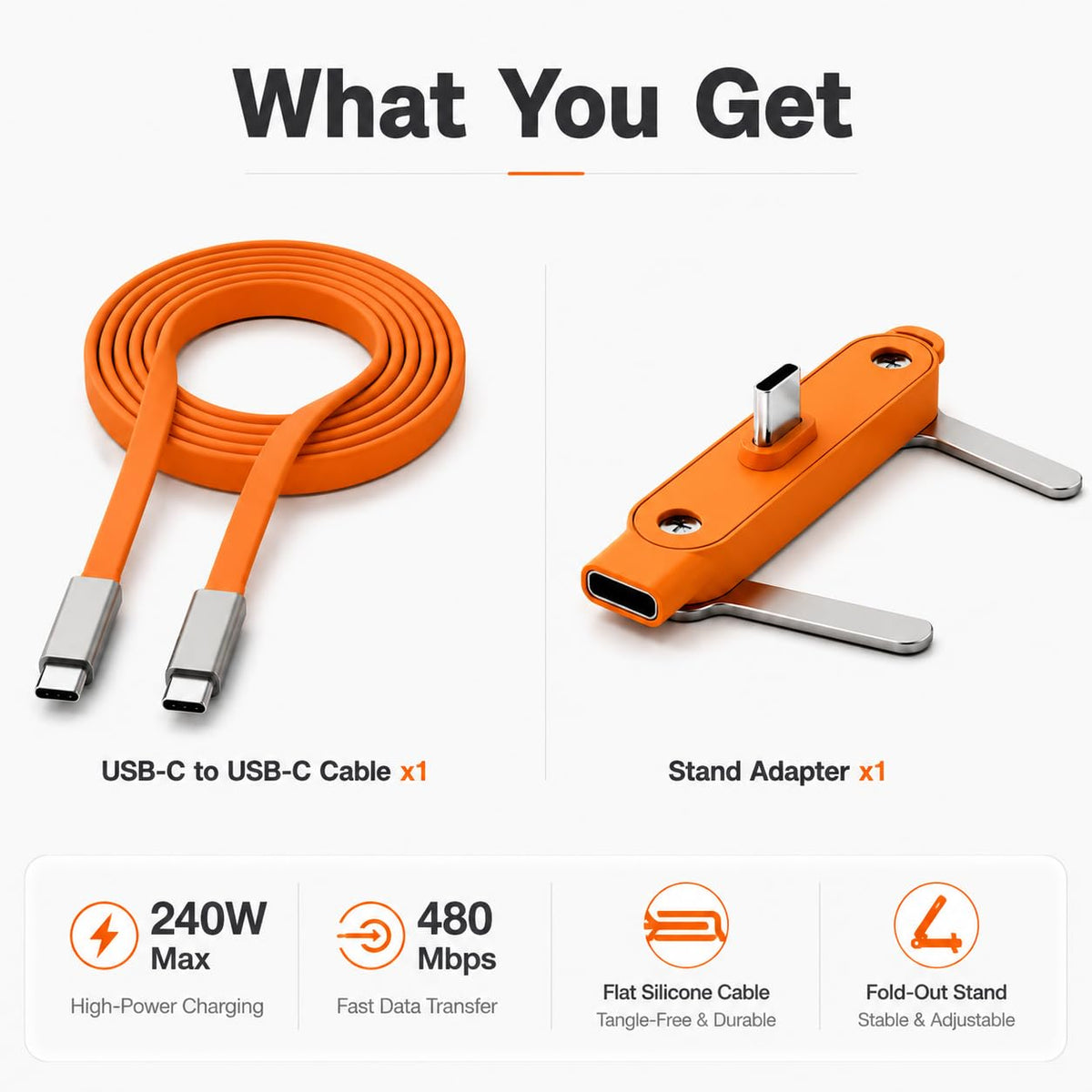240W Multi-functional Fast-charging Phone Holder Data Cable