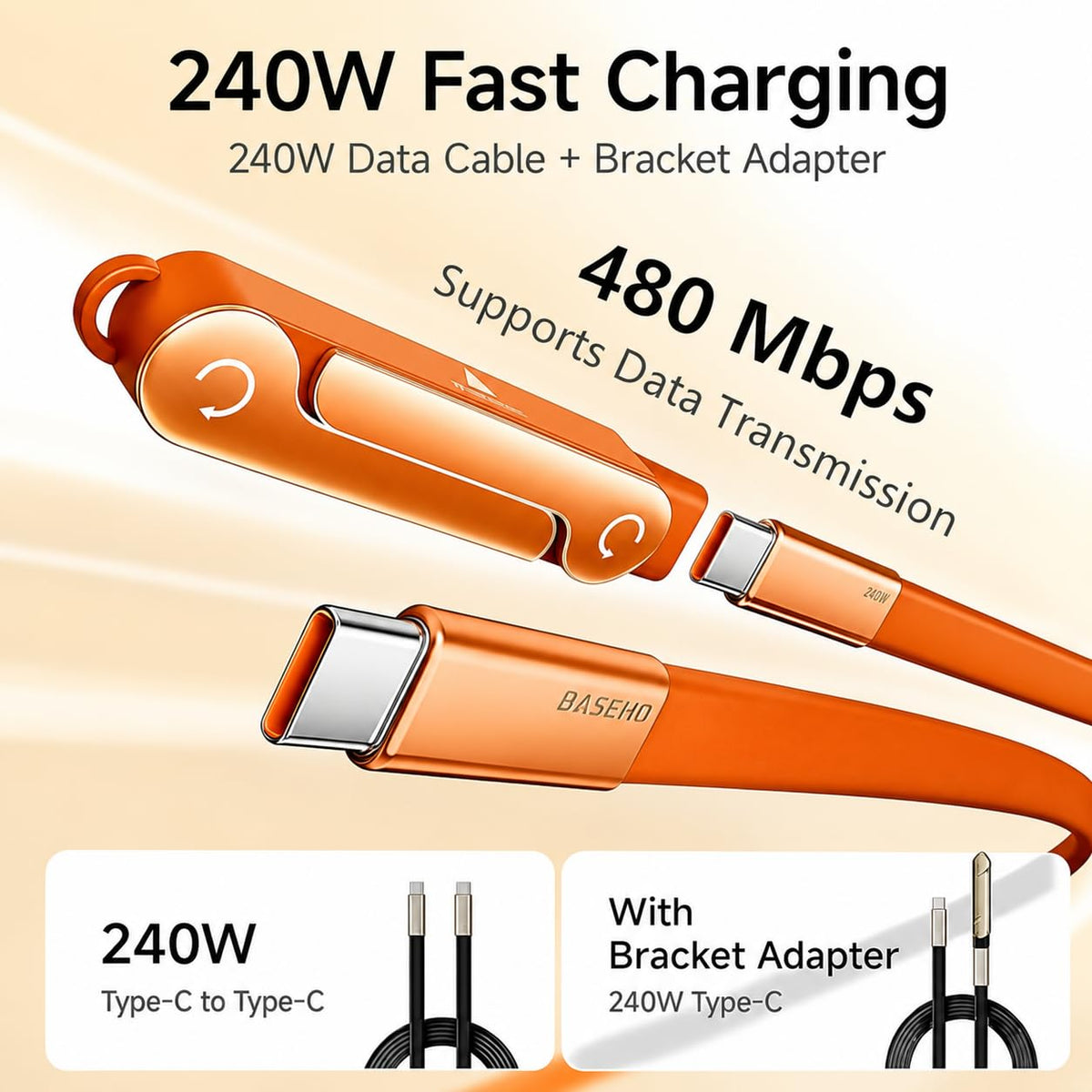 240W Multi-functional Fast-charging Phone Holder Data Cable
